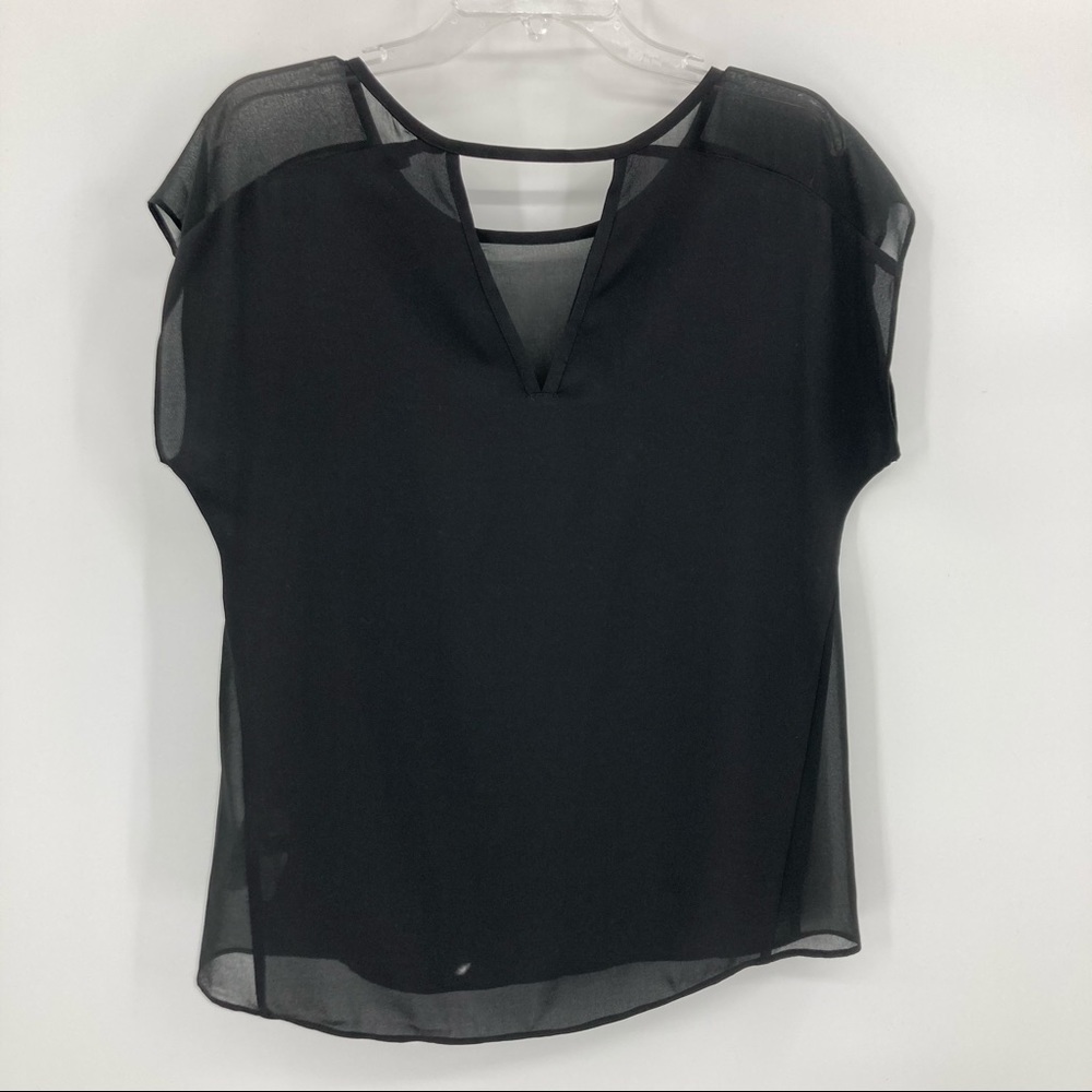 Banana Republic Heritage Black Semi Sheer Blouse - Picture 2 of 9
